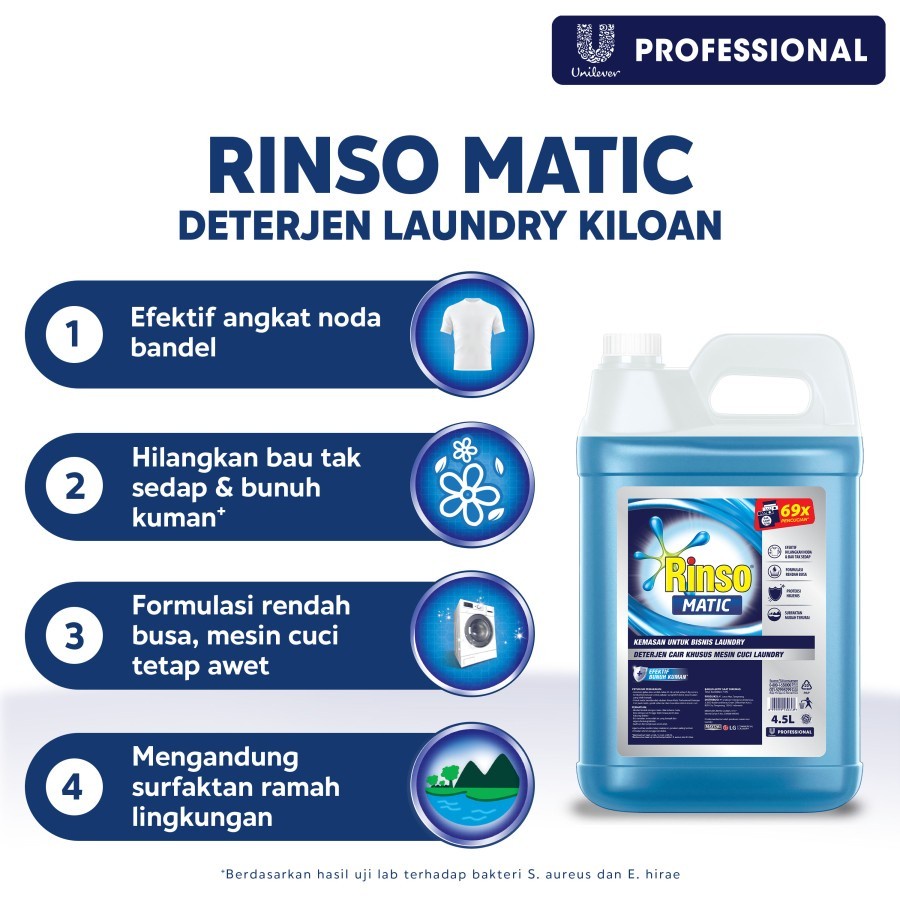 Rinso Matic Detergen Cair Professional 4,5L