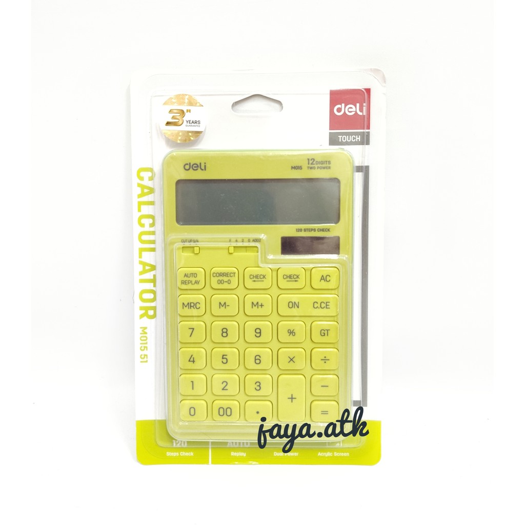 KALKULATOR DAGANG KALKULATOR 12 DIGIT KALKULATOR LUCU WARNA M015 DELI CHECK CORRECT CALCULATOR