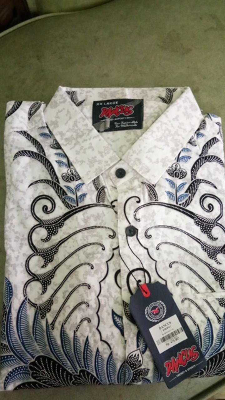 Kemeja Batik Pria Atasan Batik Modern Lengan Panjang Navy 2102.874.1