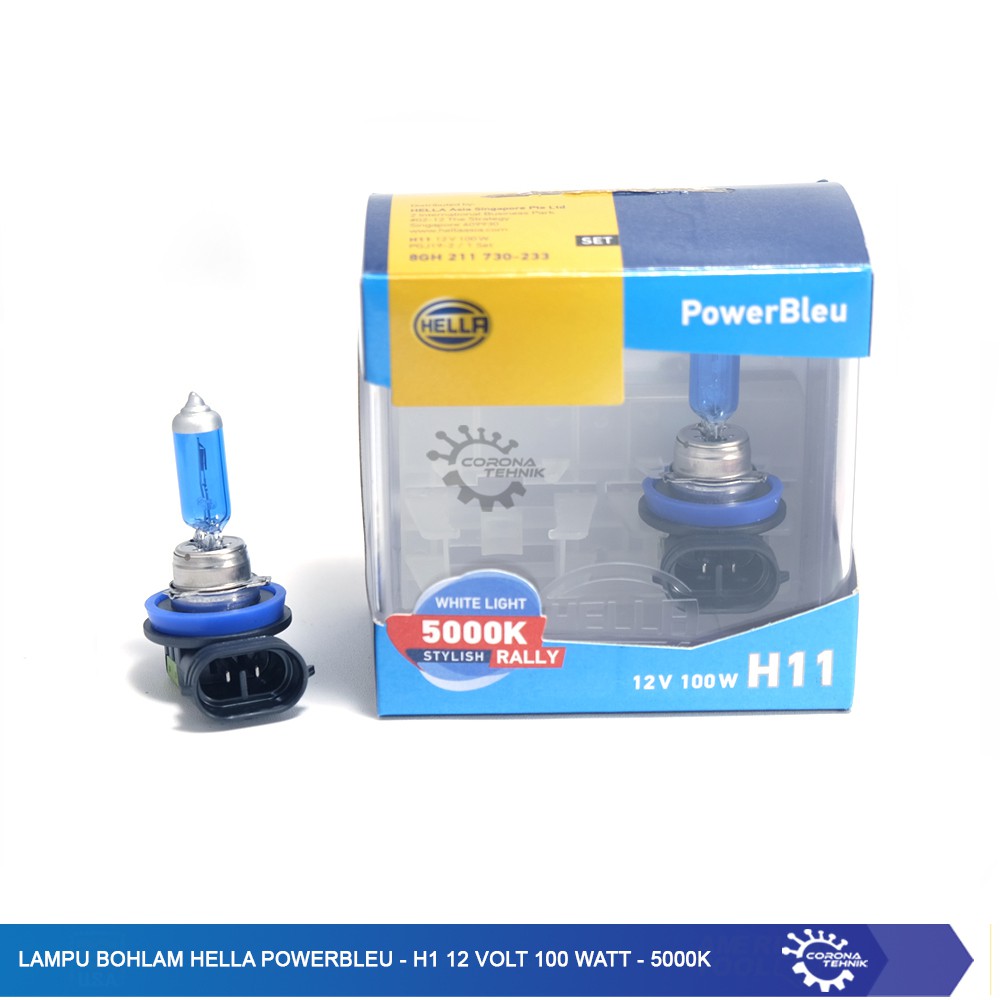 PowerBleu - Lampu Bohlam Hella  - H1 12 Volt 100 Watt - 5000K