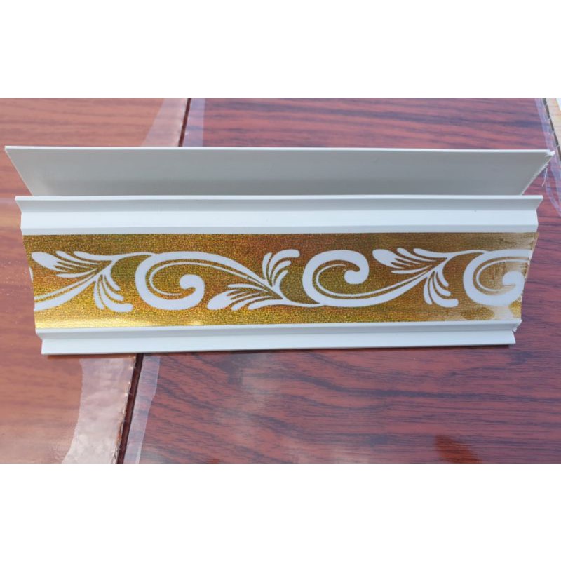 Plafon PVC motif bunga gold besar