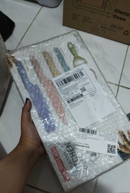 Original Pisau Set Rainbow Pastel Ceramic Knife Set 2012 Japan Quality