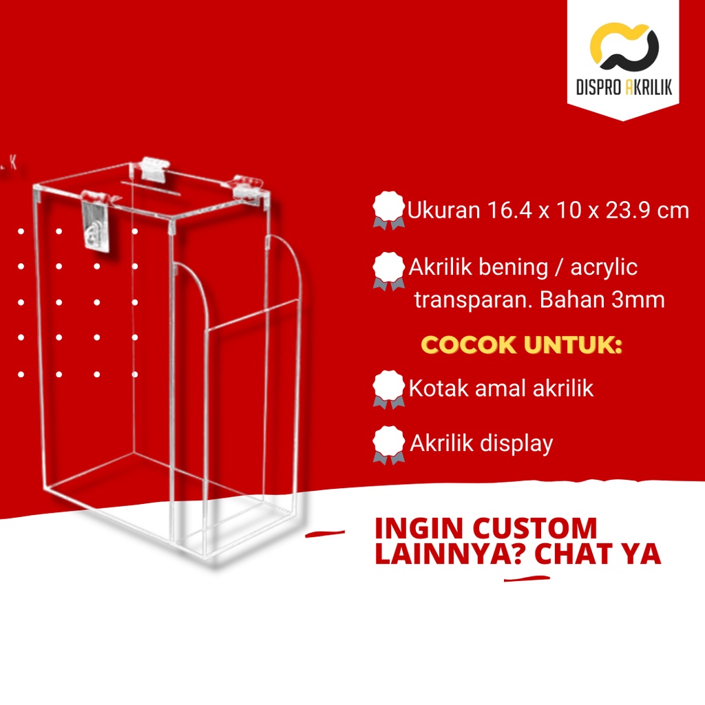 

Kotak Amal KA 001 / Kotak Amal Akrilik / Akrilik Display / kotak AkriliK