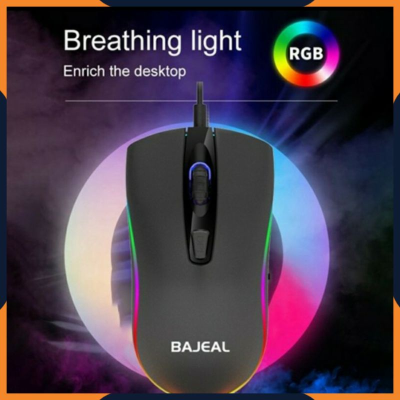 [COD] MOUSE GAMING BAJEAL D1 RGB 4 TOMBOL BUTTON LED 3 DPI / MOUSE KABEL GAMING / MOUSEPAD GAMING MURAH