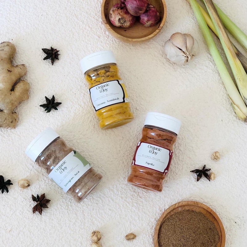 Organic&amp;Joy• Bumbu Tabur All Variant/ Kitchen Series (bumbu dapur tabur,lada,paprika,pala,jahe,kunyit,serai dll)