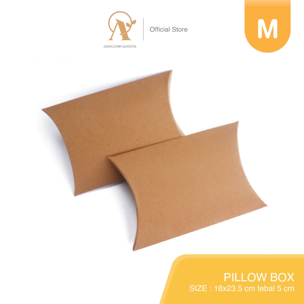 

Ashadewi Gayatri - Pillow Box / Medium Size (18x23.5 cm) Brown Kraft / Paper Box / Paper Packaging