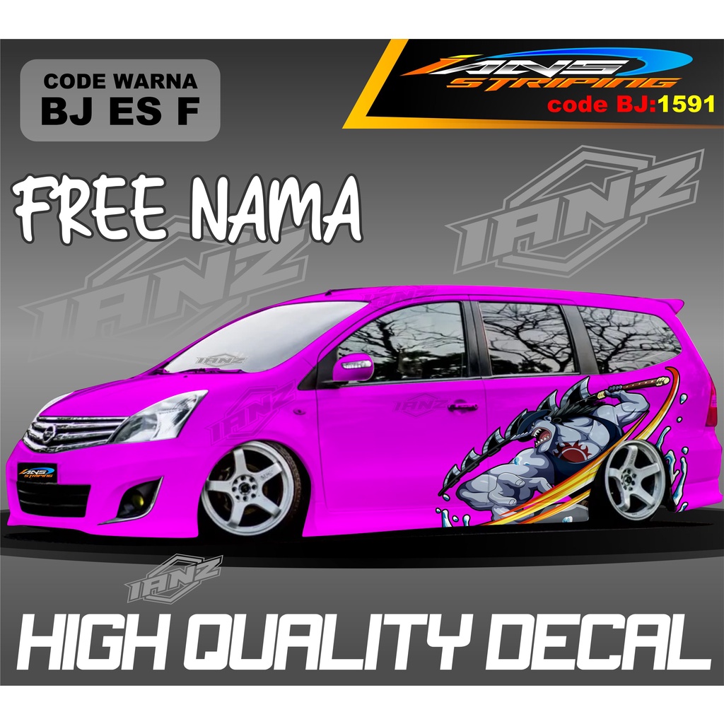 STIKER DECAL MOBIL GRAND LIVINA ANIMASI TERBARU / STIKER MOBIL TERIOS XPANDER NEW DESAIN / VARIASI STIKER MOBIL AVANZA XENIA