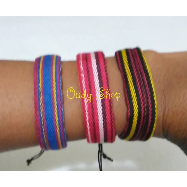 Gelang Tenun Etnik Toraja Stopper Tali Gelang Pendaki Gunung