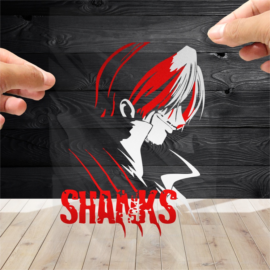 Cutting Stiker Akagami No Shanks Variasi Motor Mobil Sticker Timbul Keren Nyala Dasbor Spakbor Visor Body Kaca Helm Laptop Hologram Reflective Tahan Air Bodi Samping Nama Jepang Scoopy Vario Beat NMAX PCX Vespa Aesthetic Pickup Anime Windshield