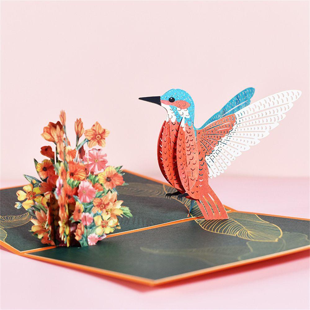 Kado Kartu Ulang Tahun SOLIGHTER Anak Animal Alpaca Hummingbird Kids Pop Up
