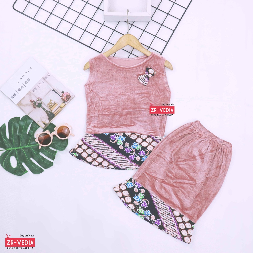 Setelan Zizi Anak uk 1-2 Tahun / Atasan Bawahan Rok Perempuan Baju Pesta Model Dress Peplum Cewek