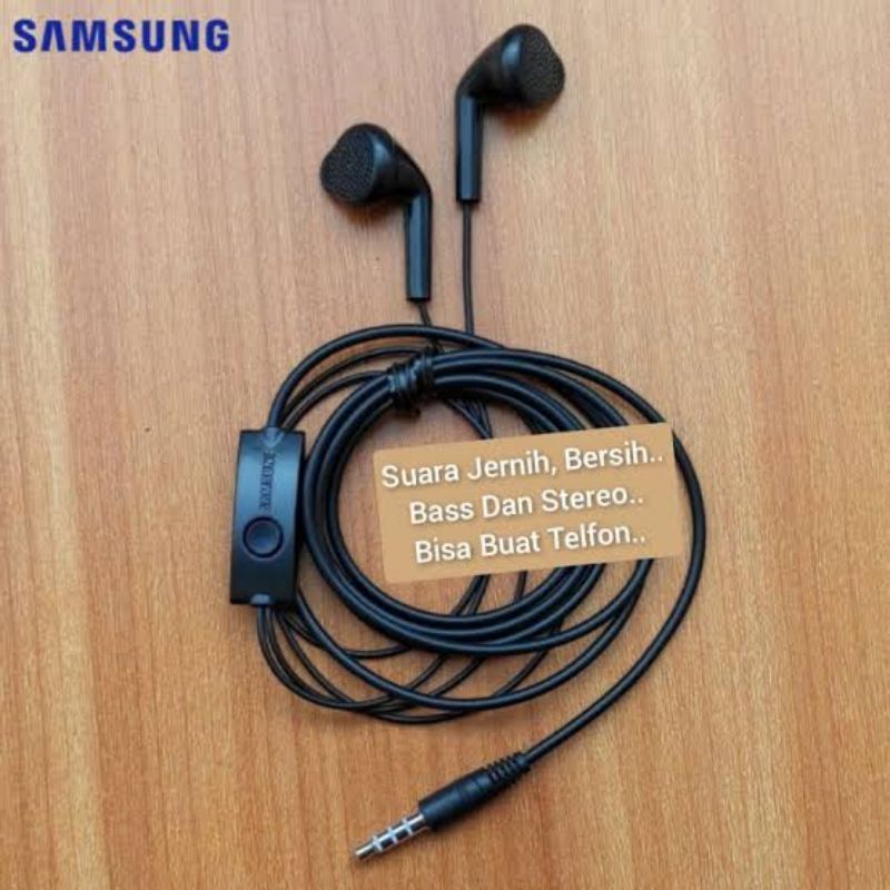 (BLACK) Headset Samsung bass stereo Earphone Samsung Full Black