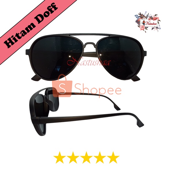 Kacamata Hitam Aviator Retro Lensa Gelap Perlindungan Mata Anti Sinar UV Unisex pria/wanita Kaca Mata luar ruangan Fashion Gaya NOCASE