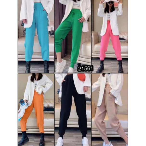 celana joger import rajut wanita