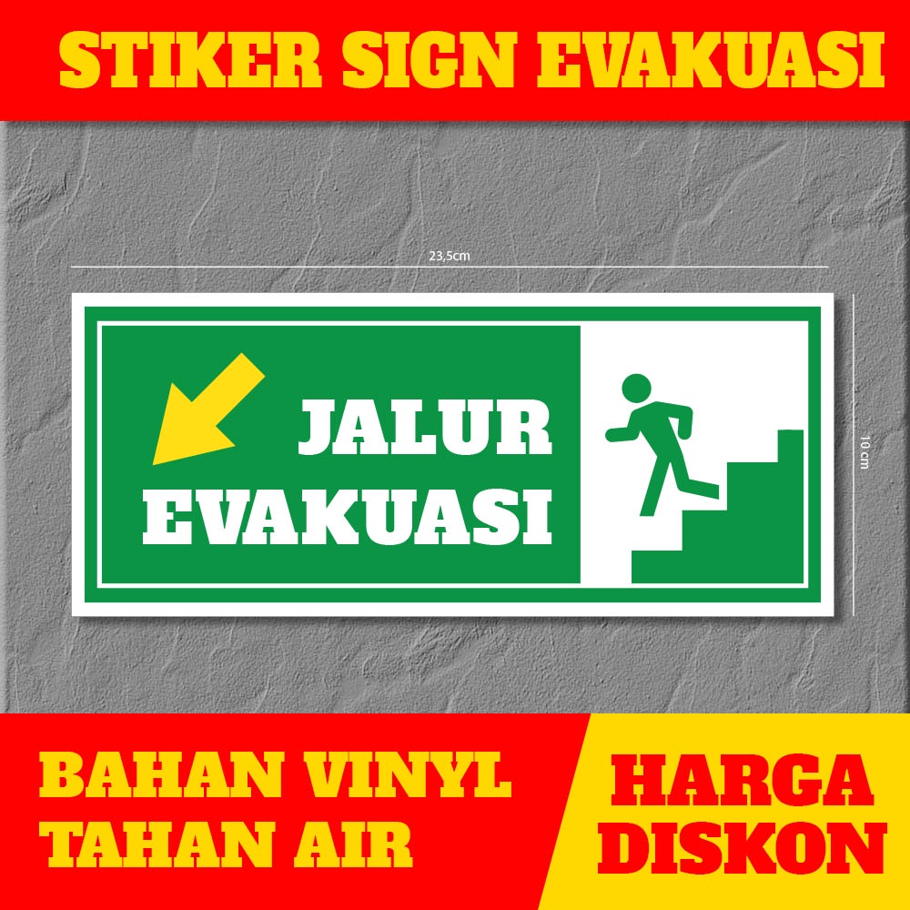 

Stiker Peringatan SIGN Jalur evakuasi Indoor