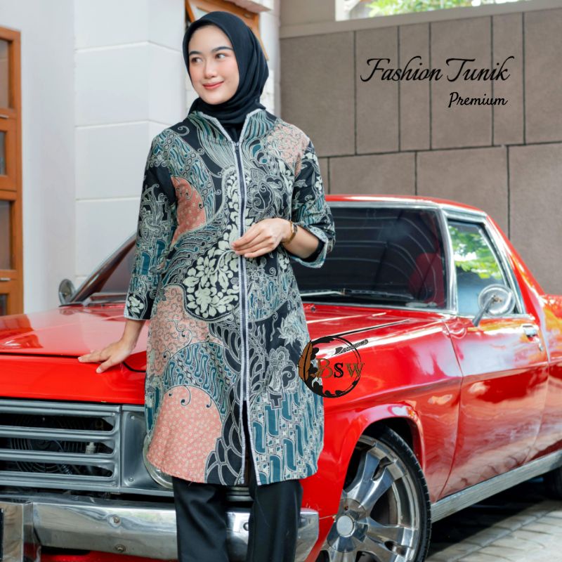 Baju Batik Wanita Tunik Modern Premium High Quality Dress Batik Atasan Batik