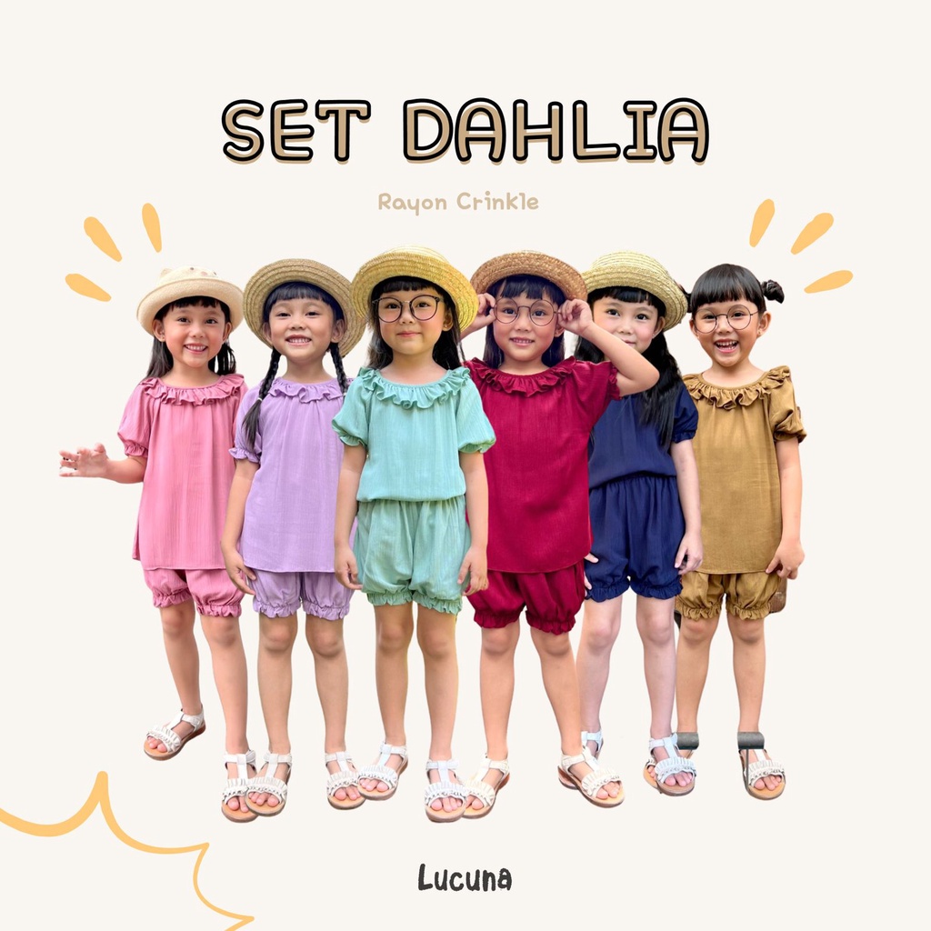 PROMO 7.7 Dahlia Set 1-5 Tahun Setelan Fashion Anak Perempuan Dahlia Smilee