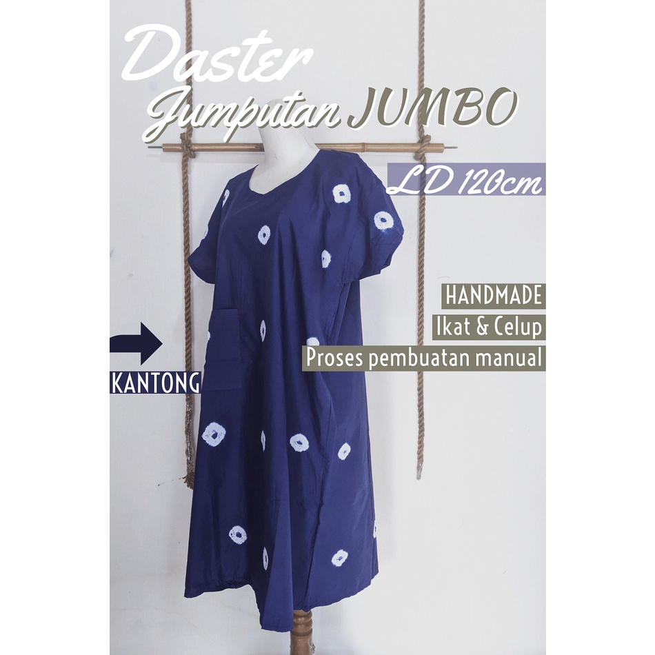 Daster Jumbo Tie Dye Shibori Jumputan Jumput Handmade Ikat Celup