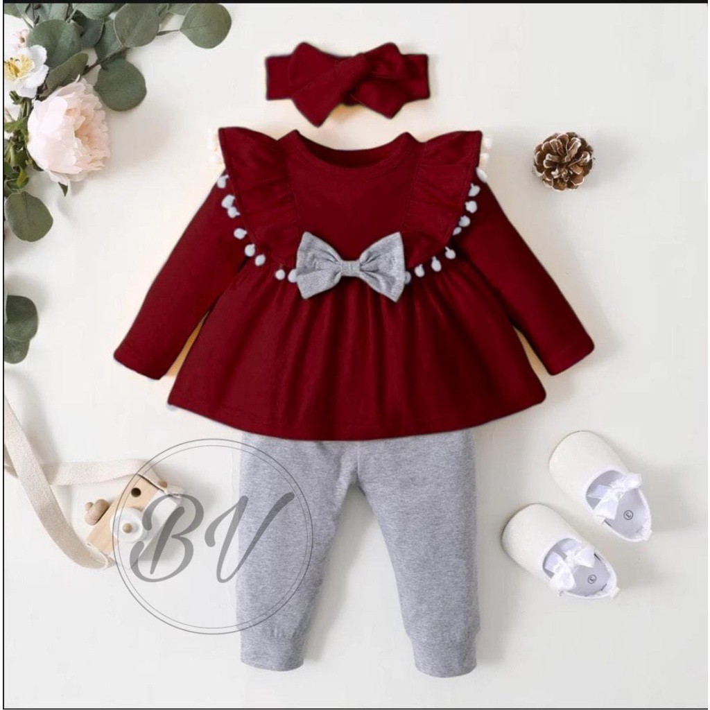 Setelan baju anak perempuan SET KID BRENDA SETELAN ANAK CEWE BABYTERRY BAJU ANAK PEREMPUAN usia 3-5tahun BV