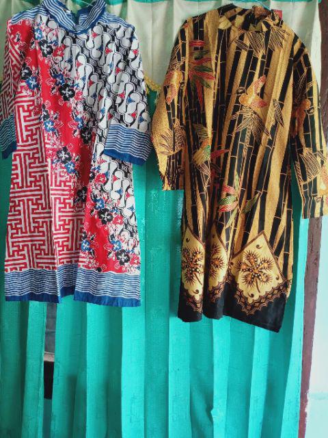 Terlaris Serut Genes Jelita Tunic Navbor Yelbor Whitbor Creambor Tunik Batik Modern Hrb030 D
