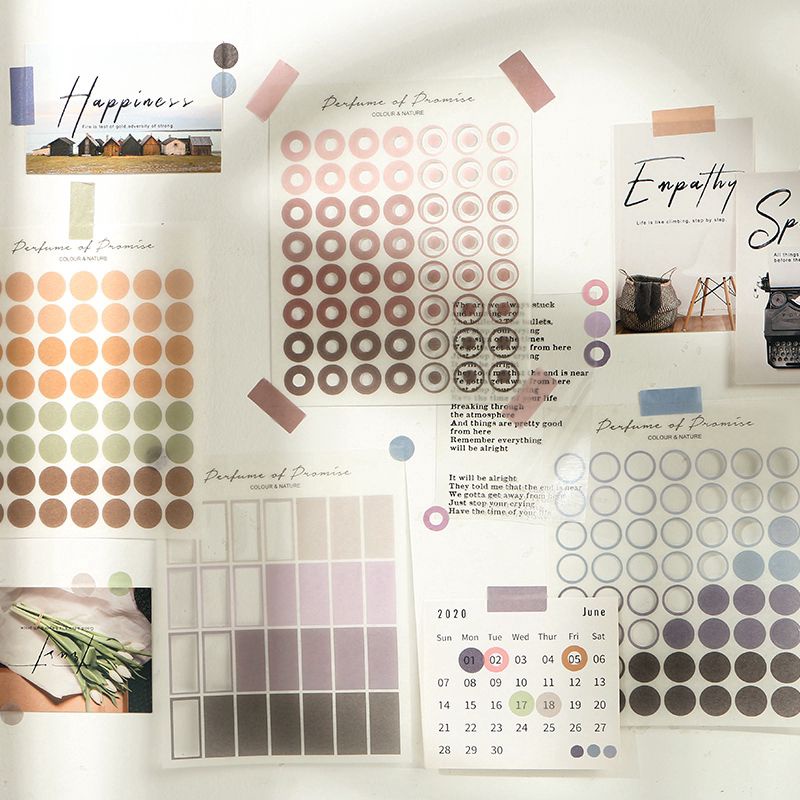 

Stiker kertas aesthetic motif polkadot 2 motif isi 3 lembar per pcs