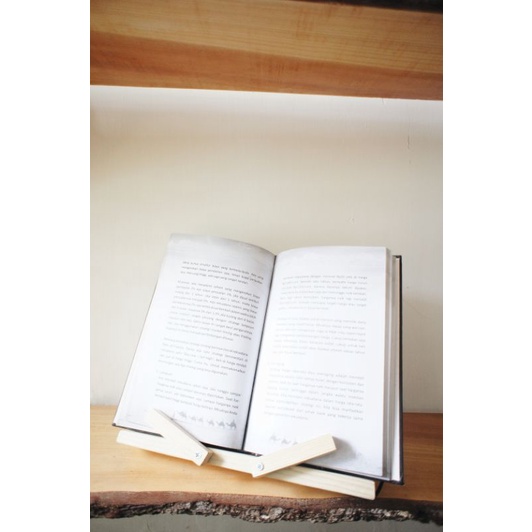 

Mini Wooden Book Stand Cookbook Stand Holder Penyangga Kayu Stand Buku