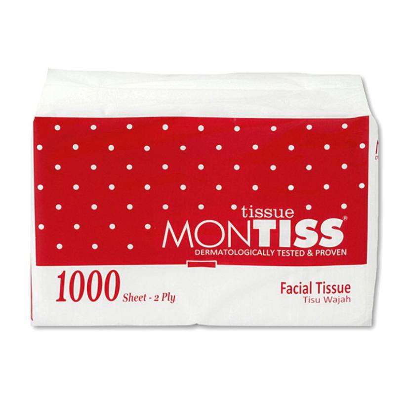 Tisu Wajah Montiss Facial Tissue 1000 Sheet 2Ply