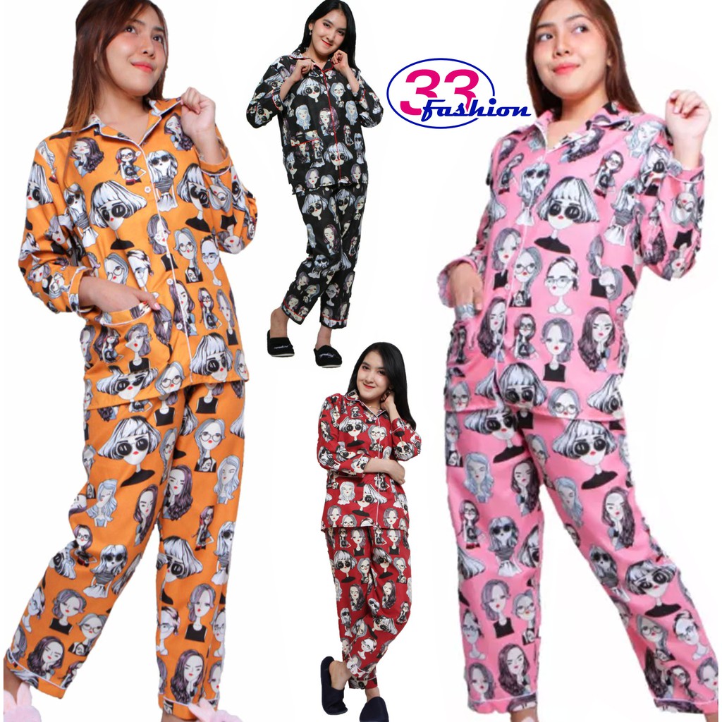 PP Dewasa Piyama Setelan  Baju  Tidur Murah Wanita  