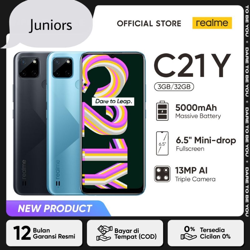 HP REALME C21 Y C21Y 3/32 4/64 3GB 4GB GARANSI RESMI ORIGINAL ASLI 100% BARU BISA PILIH VARIAN WARNA