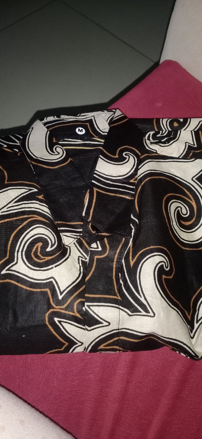 Bswart Batik Hrb026 Kenongo Hem Batik Mawar Hitam Kemeja Batik Pria