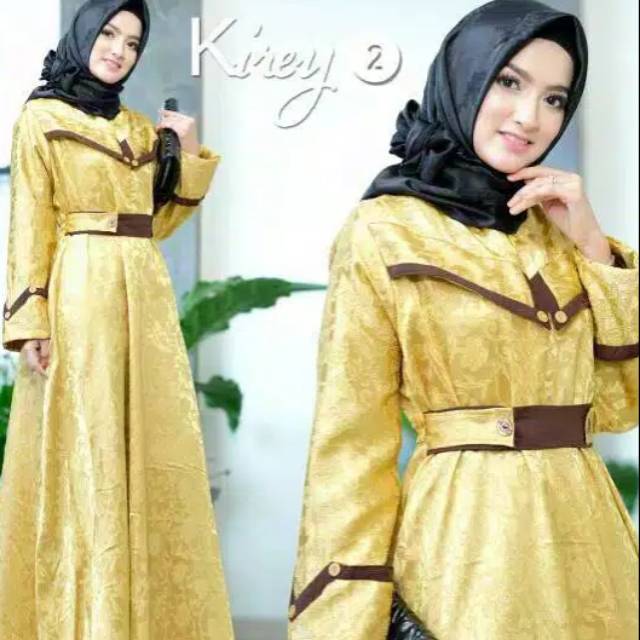 Preloved gaun kondangan kirey dress /gamis dress kondangan puthic puthic.id Ori shofiya