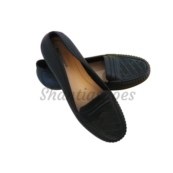 Sepatu Pantofel Wanita Flat Hitam  Murah