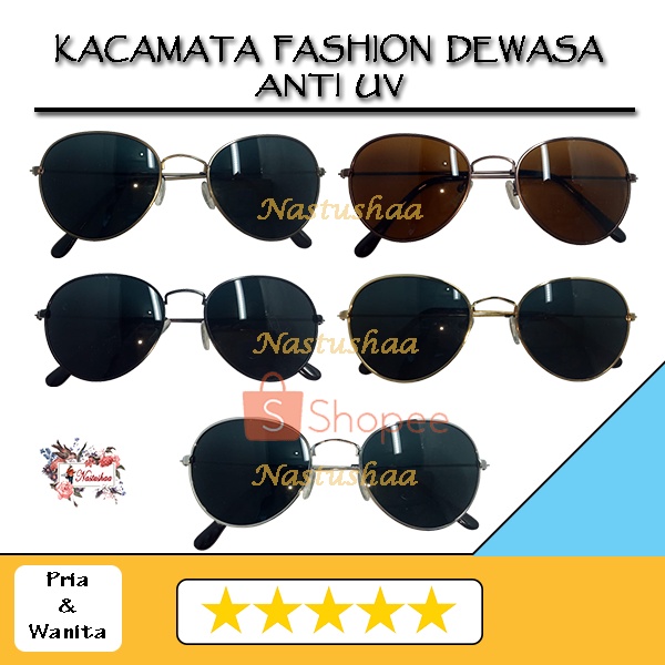 Kacamata Gaya Wanita dan Pria - Kacamata Hitam Anti UV Fashion Retro Bingkai Ringan Oval Korea Sunglasses NOCASE