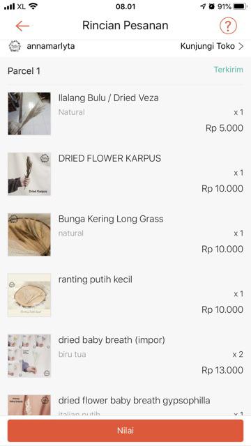 Ranting Putih Kecil Hiasan Mahar