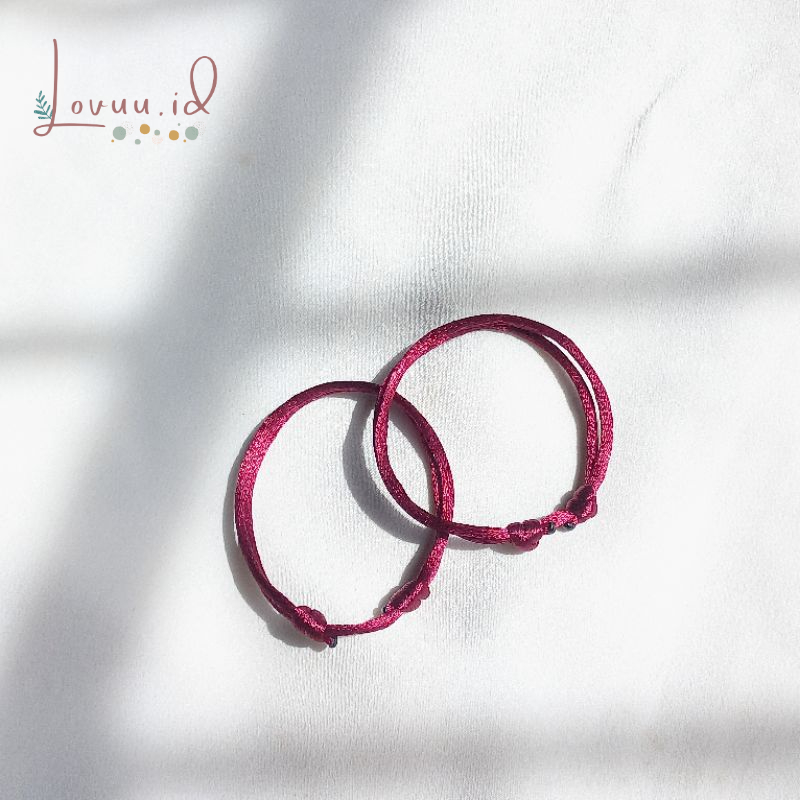 GELANG TALI POLOS WARNA MERAH GELANG COUPLE MINIMALIS