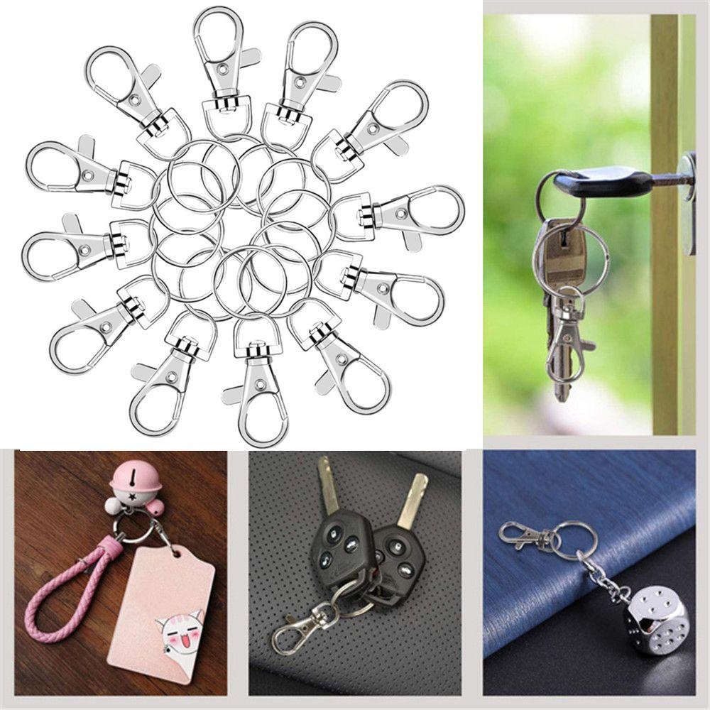 R-flower 50Pcs Gantungan Kunci Ring Clip Charm Lanyard Art Kerajinan Lobster Claw Clasp