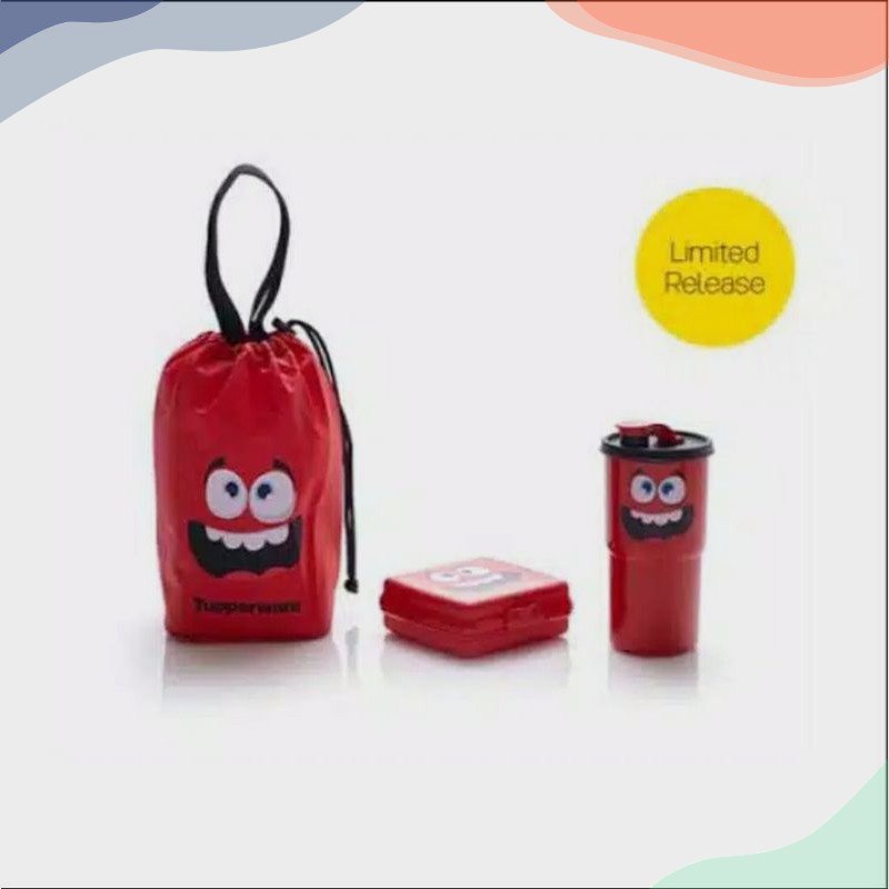 smiley lunch set red