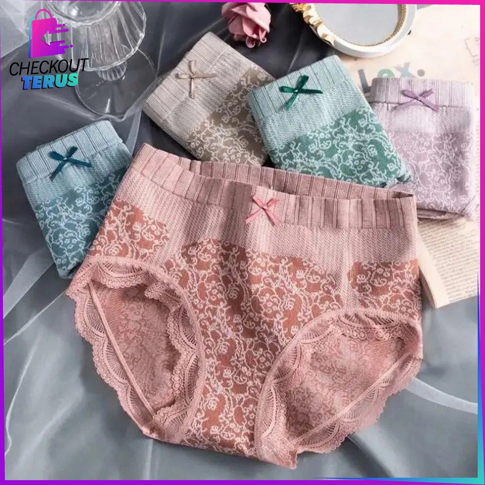 CT P121 CD Wanita Pita Renda Celana Dalam Wanita Renda Celana Dalam High Waist Fashion Celana Dalam Import Underwear Antibakteri CD Murah