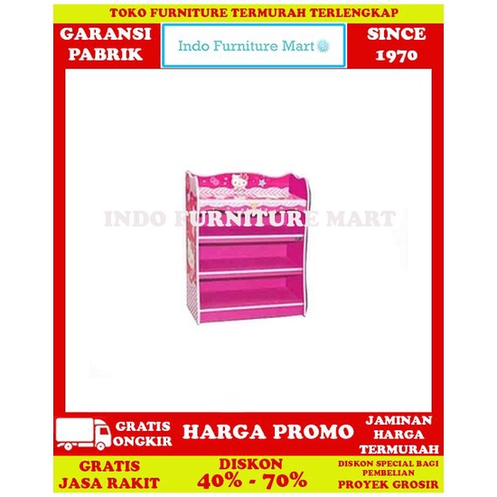 Rak Buku Lemari Buku Minimalis Anak Kea Panel Multi Hello Kitty