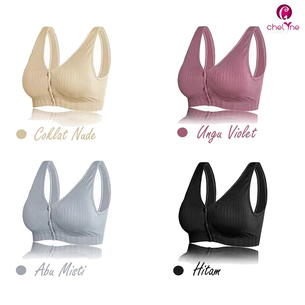 Sport Bra Chelyne T1809 Kancing Depan Seamless Rajut BH Sport ( BH Menyusui/Maternity Bra )
