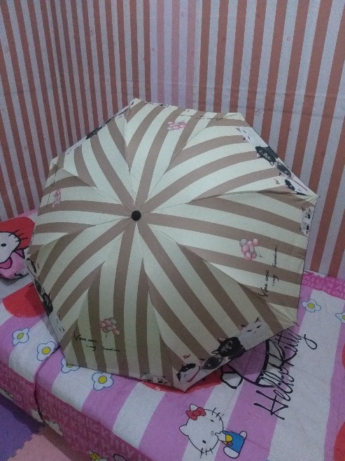 Payung Lipat 3 Mangkok Motif Kucing You Are My Sunshine