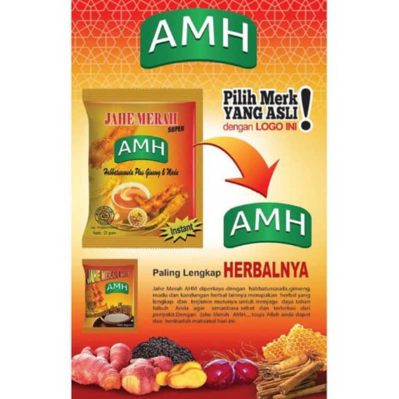 [ bisa  COD] ~ 1 PC JAHE MERAH AMH DENGAN HABBATSAUDA, GINSENG DAN MADU