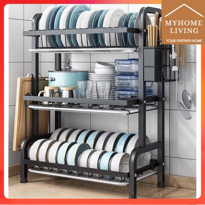 NETEL Rak Piring Rak Piring Dapur Rak Penyimpanan Piring Susun Muat Mangk