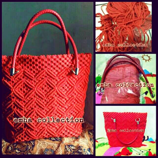 💣OPEN PO CEPAT 💣JATENG TAS HANDMADE TALI KUR MOTIF WARNA MERAH TAS SELEMPANG TAS KERJA WANITA top