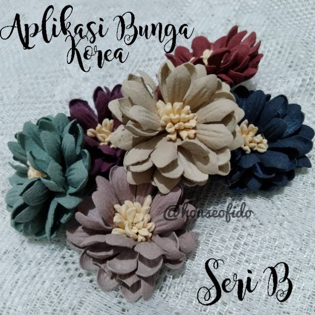 Aplikasi bunga suede korea