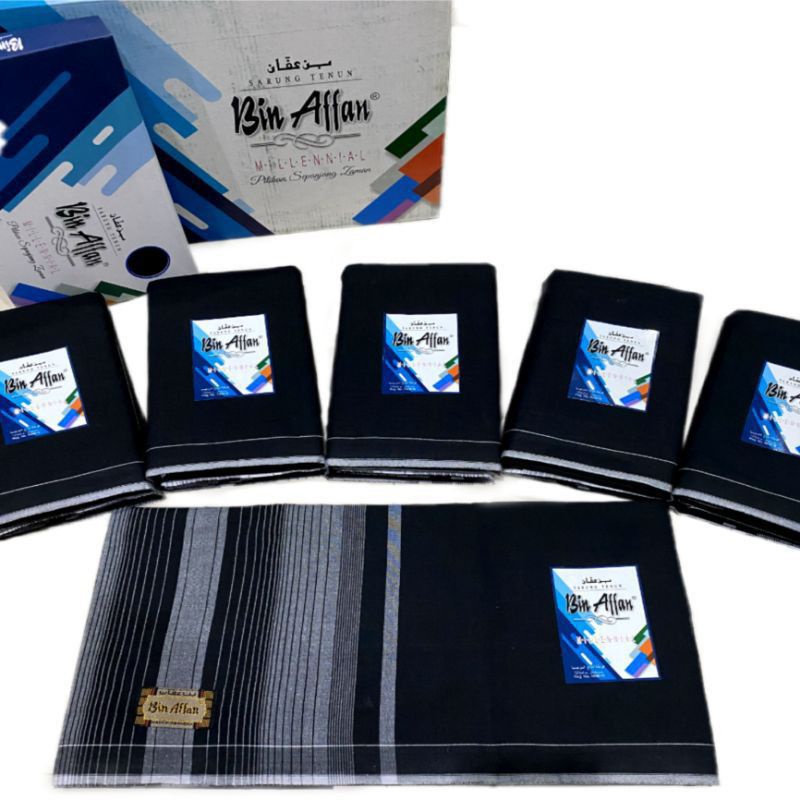 SARUNG DEWASA HITAM POLOS TUMPAL BIN AFFAN