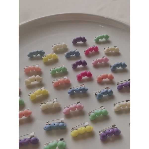 Bros imut per pcs / bros dagu mini / bros clay / bros mini / bros karakter / bros cantik-Love 2