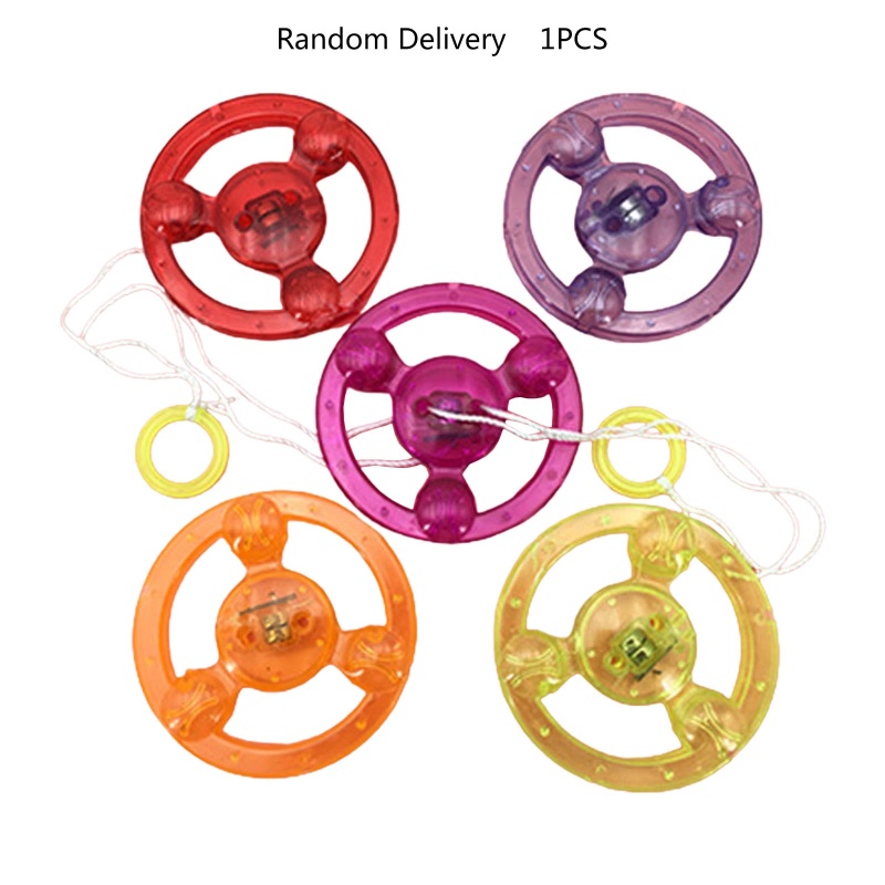 Mary Brain Toy Glow Flywheel Whistle Pull Line Flywheel Mainan Edukasi Portable