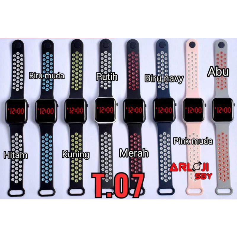 Jam Tangan Digitall Led Lubang Warna Fashion Import Pria Wanita