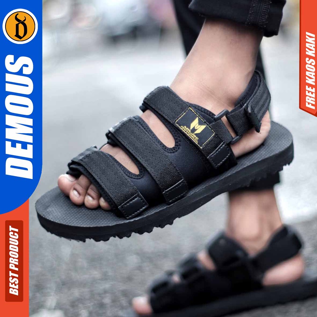 DEMOUS DOMIE Sepatu Sandal Gunung Traveling Pria Hitam